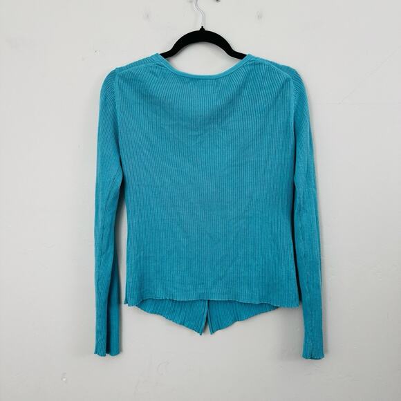 Tommy Bahama Blue Ribbed Button Up Cardigan Women’s Size S - Picture 5 of 6